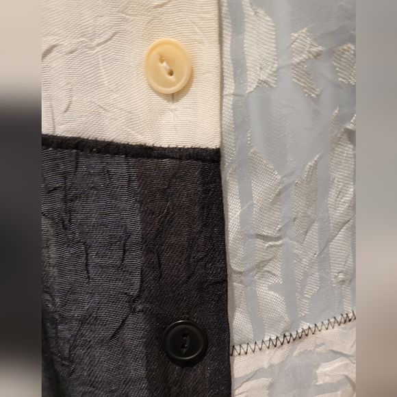 Blue Ice see through button down patchy blouse - Picture 9 of 11